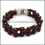 Red and Black Bike Chain Bracelet for Men b002829