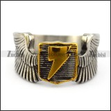 Wing Ring with Gold Plating Flashing Lightning r004896
