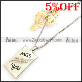 MISS YOU Stainless Steel Necklace Chain n001303