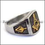 24K Gold Plated Masonic Ring r003633