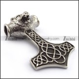 Wolf Hammer Pendant in 80mm Long p003751