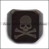 Cool Black Plating Skeleton Skull Ring r003827