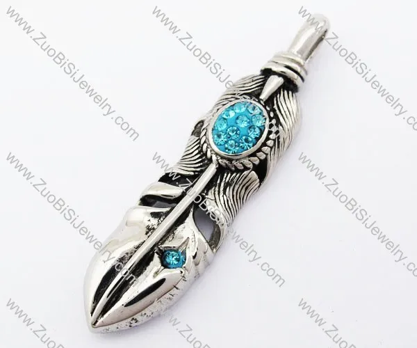 Stainless Steel Turquoise blue Stone Pendant - JP420030