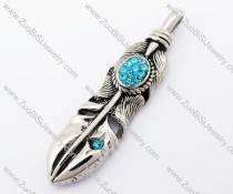 Stainless Steel Turquoise blue Stone Pendant - JP420030