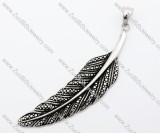 Stainless Steel Small Feather Pendants - JP420001