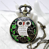 Enamel Owl Pocket Watch -PW000251