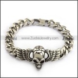 Casting Stainless Steel Skull Wing Bracelet b005341