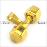 Gold Tone Special Dumbbell Stainless Steel Men's Pendant p004570