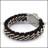 Wolf Head Leather Bracelet b004848