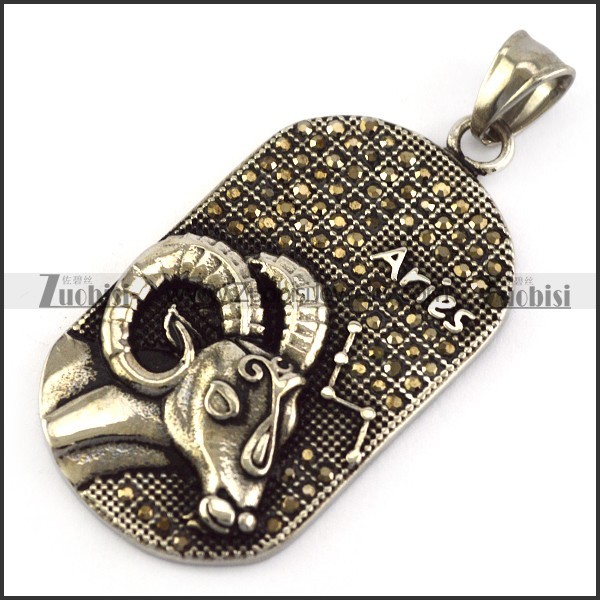 Vintage Aries Tag Pendant p005787