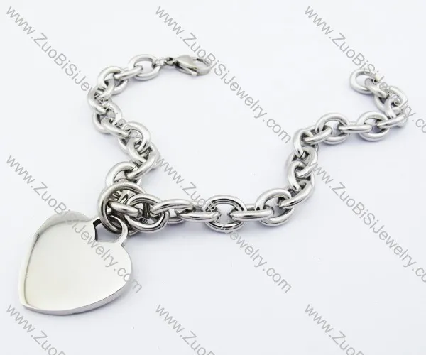 Heart Charm Stainless Steel Chain Bracelet - JB200120
