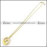 Gold Plating Initial P Pendant Necklace n001705