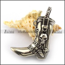 Casting Boots Pendant with Skulls p004040