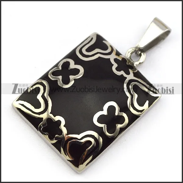 Black Epoxy Steel Pendant p004563