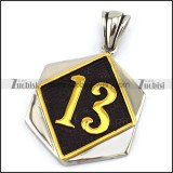 Big 13 Pendant with golden 13 p003057
