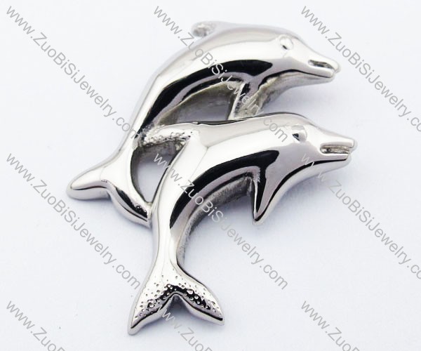 Stainless Steel Double delphis Pendant-JP330010