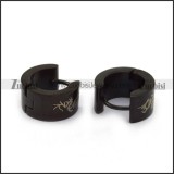 Black Stainless Steel Cutting Dragon Earrings -e000100