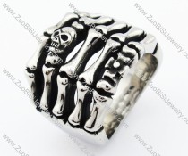 Stainless Steel Skull Finger Skeleton Ring - JR370035
