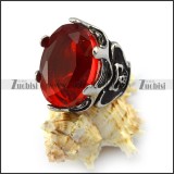 Red Oval Faceted Jumbo Stone Ring r004228