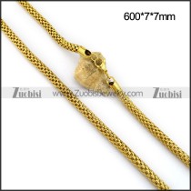 7MM All 18K Gold Pated Steel Net Chain n001100