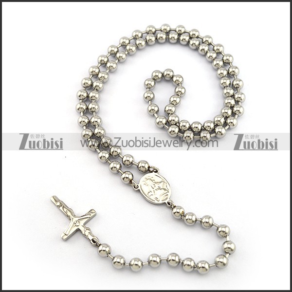 Stainless Steel Rosary Necklace n001252