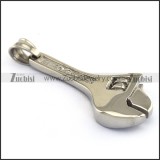 Silver Stainless Steel Wrench Pendant p003374