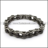 12mm Gun Metal Steel Bike Chain Bracelet b005579
