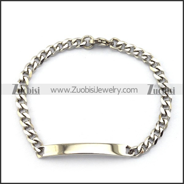 High Polishing ID Tag Stainless Steel Bracelet b005826