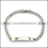 High Polishing ID Tag Stainless Steel Bracelet b005826