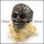 Dark Black Rhinestones Eyes Flower Skull Ring r004301
