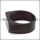 black blank signet ring with unique shape r004696