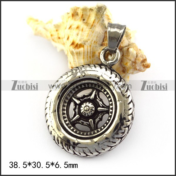 Stainless Steel Vehicle Wheel Pendant p005837