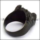 Black Stainless Steel Wild Boar Ring r003883