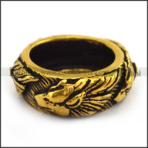 Vintage Gold Design Casting Wolf Ring r003701