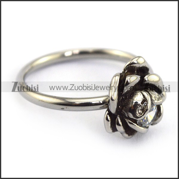 rose ring for women with clear rhinestone r002220