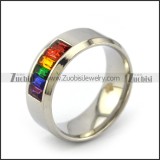Stainless Steel Rainbow Gay Pride Band Ring LGBT r003958
