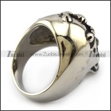 One Clear Rhinestone Eye Silver Stainless Steel Skull Ring with Scorpion r004320
