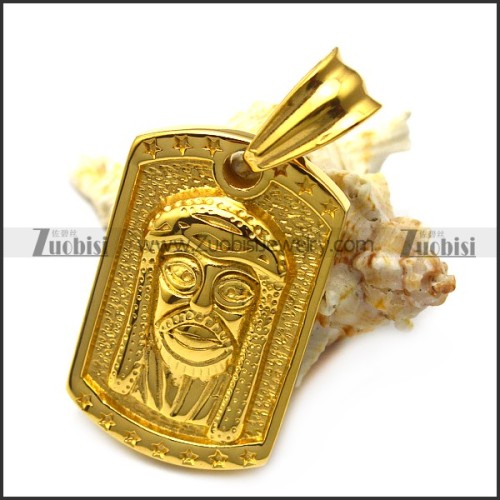 Gold Plating Hip Hop Jesus Tag Pendant p007195