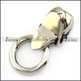 skull end cap and spring ring for round leather cord or chain a000346