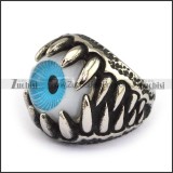 Huge Blue Eye Ball Ring in Stainless Steel for Motorcycle Bikers -r000734