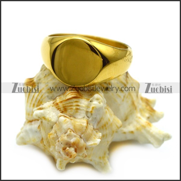 yellow gold plating blank signet ring r005407