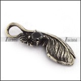 32MM Big Steel Feather Charm for Bracelet p003660