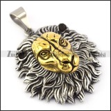 Big Silver and Gold Lion Pendant p005641