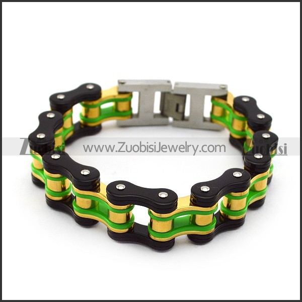 0.70 Inch Wide Bicycle Chain Bracelet in 3 colors b005813