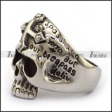 Stainless Steel Skull Ring - JR350120