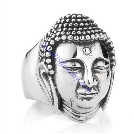 The Buddha Ring in Stainless Steel with Bigger Size -JR350189
