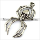 Silver Stainless Steel Spider Pendant p003286