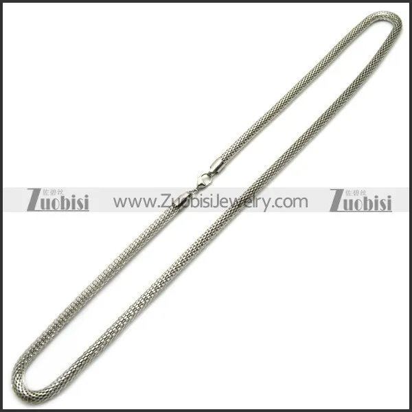 Delicate Hollow Round Braided Stainless Steel Mesh Snake Chain Necklace n002156