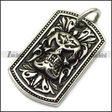 stainless steel skull dog tag p007356