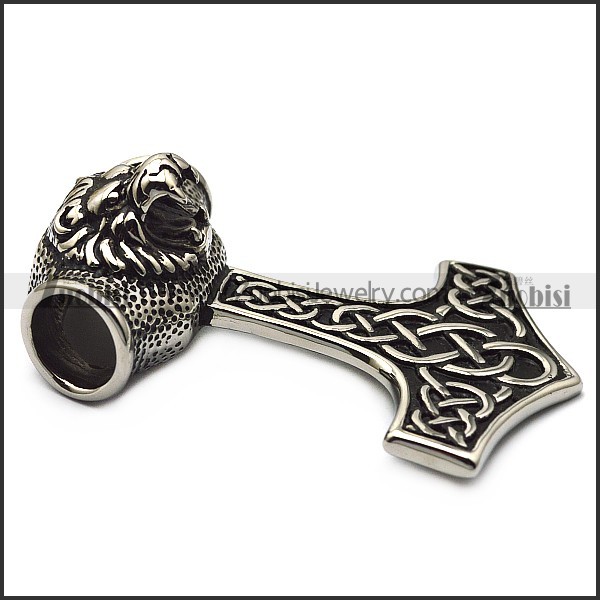 Heavy Large Viking Lion Head Pendant in 75mm Long p007277